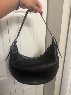 kate spade Black Pebbled Leather Hobo with Gold Hardware